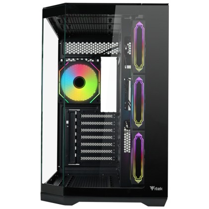 Itek Case Dark Cave Aku - Gaming  Tower, Atx, 4X12Cm Argb Fan, Usb3, Type-C, Temp Glass Side   Fron
