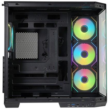Itek Case Dark Cave Aku - Gaming  Tower, Atx, 4X12Cm Argb Fan, Usb3, Type-C, Temp Glass Side   Fron