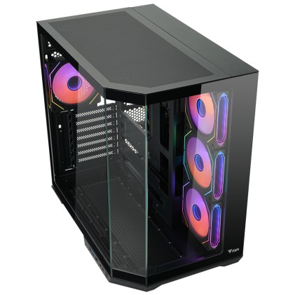 Itek Case Dark Cave Aku - Gaming  Tower, Atx, 4X12Cm Argb Fan, Usb3, Type-C, Temp Glass Side   Fron