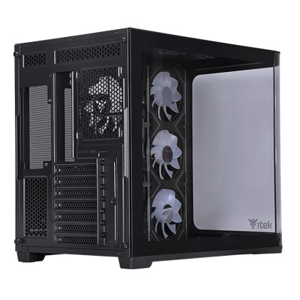 Itek Case Dark Cave Curved, Gaming Tower, Atx, 4X12Cm  Argb Fan, 2Xusb3, Type-C, Curved Temp Glass S