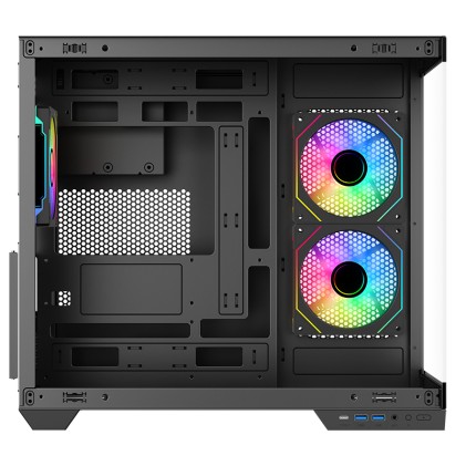 Itek Case Dark Cave Ds, Gaming Tower, Atx, 3X12Cm Argb Fan, 2Xusb3, Type-C, Side  Front Panel Temp