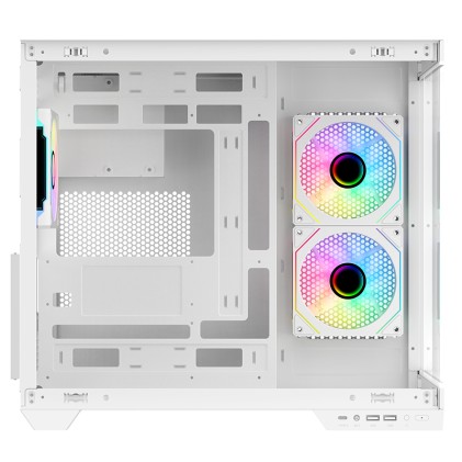 Itek Case Dark Cave Ds, Gaming Tower, Atx, 3X12Cm Argb Fan, 2Xusb3, Type-C, Side  Front Panel Temp