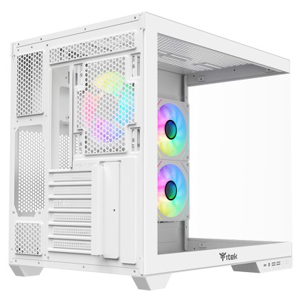 Itek Case Dark Cave Ds, Gaming Tower, Atx, 3X12Cm Argb Fan, 2Xusb3, Type-C, Side  Front Panel Temp