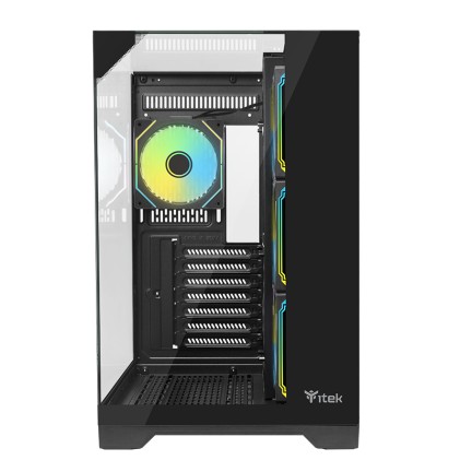 Itek Case Dark Cave Pano - Gaming  Tower, Atx, 4X12Cm Argb Fan, 2Xusb3, Type-C, Temp Glass Top,  Sid