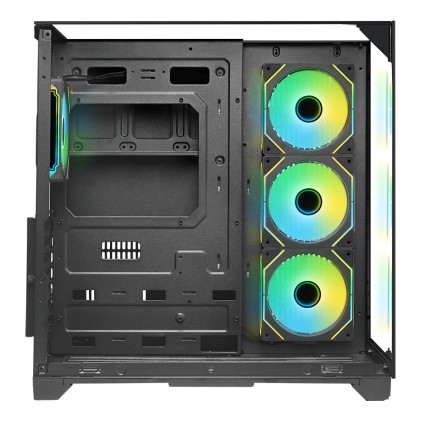 Itek Case Dark Cave Pano - Gaming  Tower, Atx, 4X12Cm Argb Fan, 2Xusb3, Type-C, Temp Glass Top,  Sid
