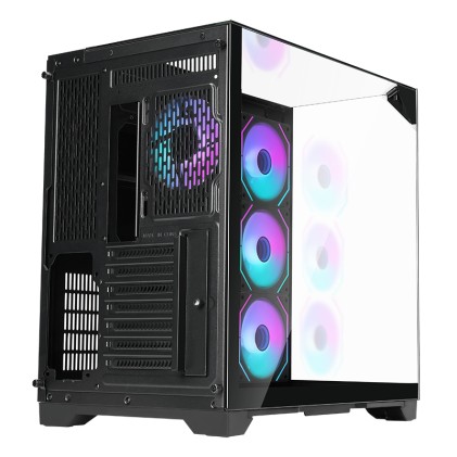 Itek Case Dark Cave Pano - Gaming  Tower, Atx, 4X12Cm Argb Fan, 2Xusb3, Type-C, Temp Glass Top,  Sid