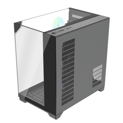 Itek Case Dark Cave Pano - Gaming  Tower, Atx, 4X12Cm Argb Fan, 2Xusb3, Type-C, Temp Glass Top,  Sid