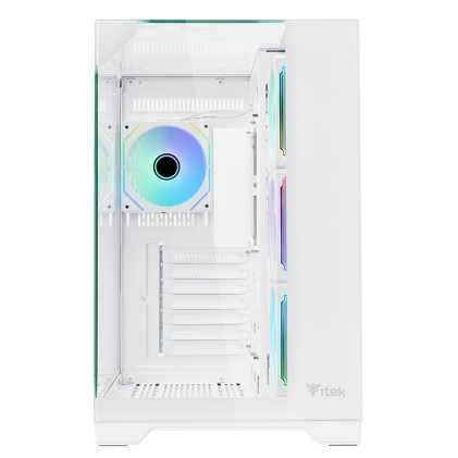 Itek Case Dark Cave Pano - Gaming  Tower, Atx, 4X12Cm Argb Fan, 2Xusb3, Type-C, Temp Glass Top,  Sid