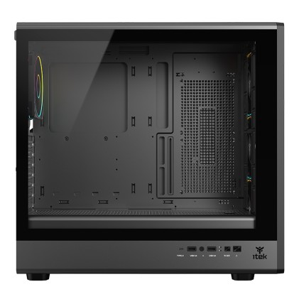 Itek Case Meshcore 36B  Gaming Tower Atx  4X14Cm Argb Fan  2Xusb3 Type-C Temp Glass Side Panel