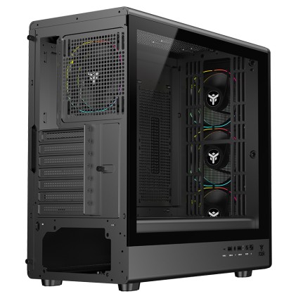 Itek Case Meshcore 36B  Gaming Tower Atx  4X14Cm Argb Fan  2Xusb3 Type-C Temp Glass Side Panel