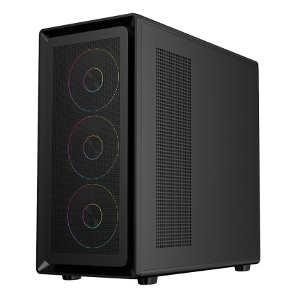 Itek Case Meshcore 36B  Gaming Tower Atx  4X14Cm Argb Fan  2Xusb3 Type-C Temp Glass Side Panel