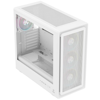 Itek Case Meshcore 36W Gaming Tower  Atx  4X14Cm Argb Fan 2Xusb3 Type-C Temp Glass Side Panel   Whi