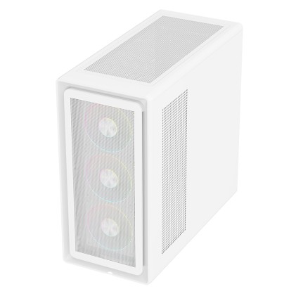 Itek Case Meshcore 36W Gaming Tower  Atx  4X14Cm Argb Fan 2Xusb3 Type-C Temp Glass Side Panel   Whi