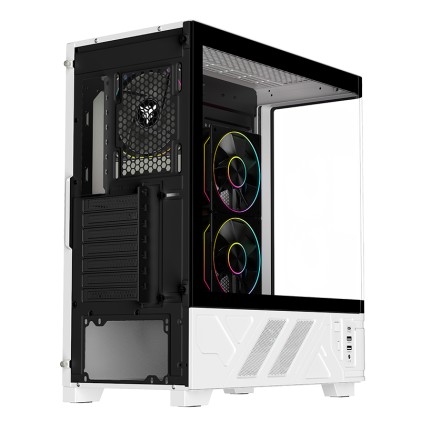 Itek Case Netron Curved Gaming  Tower Atx 3X12Cm Argb Fan 2Xusb3 Type-C Temp Glass Side  Front Pan