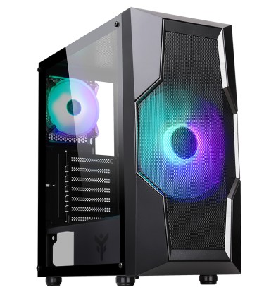 Itek Case Oxygen - Gaming Middle Tower, 20Cm  12Cm Argb  Fan, Usb3, Side Panel Temp Glass