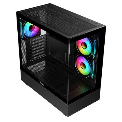 Itek Case Showbui 42B, Gaming Tower, Atx, 3X12Cm Argb Fan, 2Xusb3, Type-C, Side  Front Panel Temp G