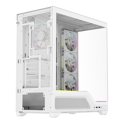 Case Showbui Wave 82W Gaming Tower Atx 4X12Cm Argb Fan  2Xusb3 Type-C Darker Temp Glass Side  Fron