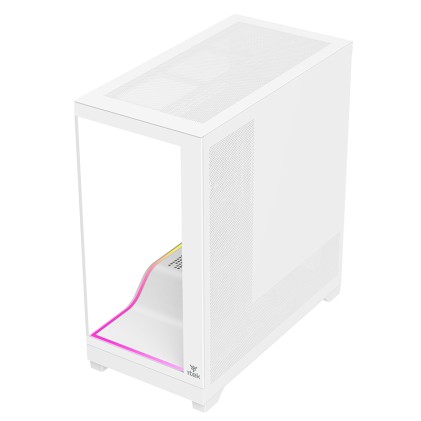 Case Showbui Wave 82W Gaming Tower Atx 4X12Cm Argb Fan  2Xusb3 Type-C Darker Temp Glass Side  Fron