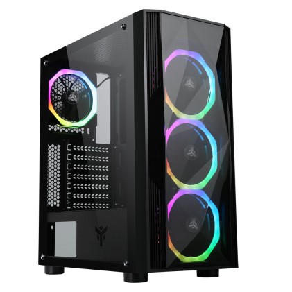 Itek Case Shake Evo - Gaming Middle Tower, Usb3, 4X12Cm Argb Fan, Side Panel Temp Glass