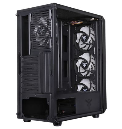 Itek Case Six Triangle - Gaming  Middle Tower, 4X12Cm Argb Fan,  Usb3, Side Panel Temp Glass