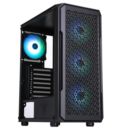 Itek Case Six Triangle - Gaming  Middle Tower, 4X12Cm Argb Fan,  Usb3, Side Panel Temp Glass