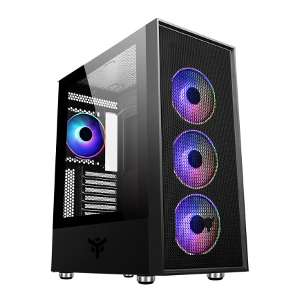 Itek Case Vertibra H210 - Gaming Middle Tower, 4X12Cm Argb Fan, 2Xusb3, Side Panel Temp Glass