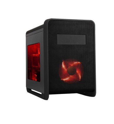 Case ECLIPSE - Gaming Cube, USB3, 12cm red led fan, ODD/HDD/SSD kit, Card Reader, MB mATX, PSU ATX