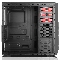 Case INVADER R03 - Gaming Middle Tower USB3 12cm red fan ODD/HDD kit Trasp Wind Card Reader