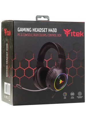 Itek Cuffie Gaming Per Pc E Console, 7 Colori Led Piu Rgb, Usb, Virtuale Con Vibro, Contr.Volume