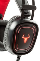 Itek Cuffie Gaming Taurus H321 - Led  Rosso, Microfono Invisibile,  Controllo Volume, Jack 3,5Mm