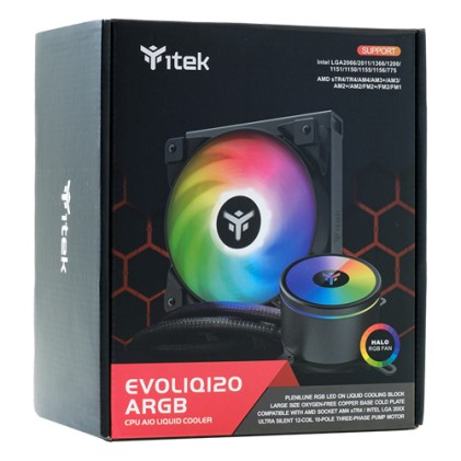Itek Dissipatore A Liquido Evoliq 120 Argb -  120Mm, Skt Universale, Pwm, Argb Tramite Controller O