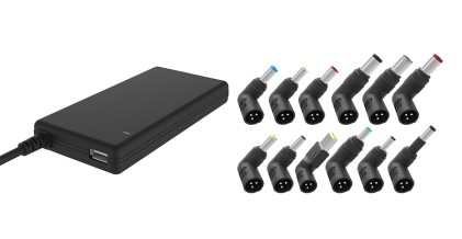 Itek Alimentatore Universale Slim Per  Notebook 90W Con 12 Connettori,  Porta Usb 5V1A, 100/240Vac,