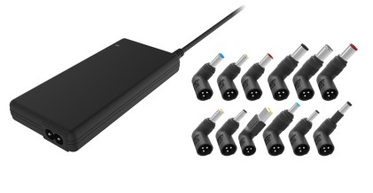Itek Alimentatore Universale Slim Per  Notebook 90W Con 12 Connettori,  Porta Usb 5V1A, 100/240Vac,