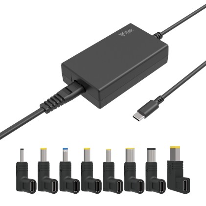 Itek Alimentatore Universale Per Notebook E Dispositivi Usb-C, Pd - 65W, Tecnologia  Gan, Superslim,