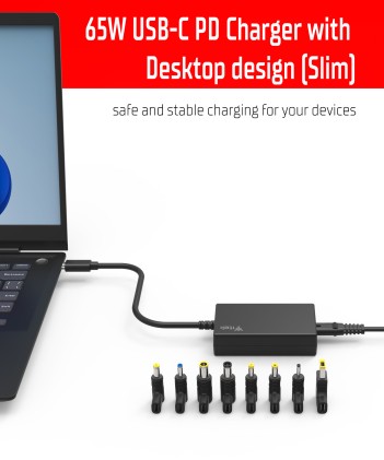 Itek Alimentatore Universale Per Notebook E Dispositivi Usb-C, Pd - 65W, Tecnologia  Gan, Superslim,