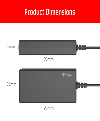 Itek Alimentatore Universale Per Notebook E Dispositivi Usb-C, Pd - 65W, Tecnologia  Gan, Superslim,
