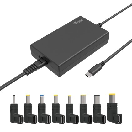 Itek Alimentatore Universale Per Notebook E Dispositivi Usb-C, Pd - 100W, Tecnologia Gan, Superslim