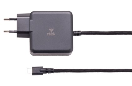 Itek Alimentatore A Muro Per Nb E Dispositivi Usb-C, Pd 65W, Gan
