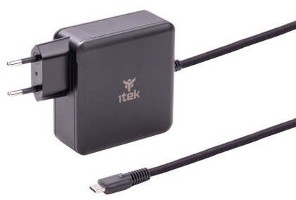 Itek Alimentatore A Muro Per Nb E Dispositivi Usb-C, Pd 100W, Gan
