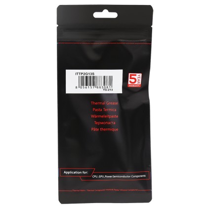 Itek Pasta Termica Tg-213 - Siringa Da 2G Con Spatola, Gray, Extreme Performance (13.4 W/Mk)