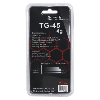 Itek Pasta Termica Tg-45 - Siringa Da 4G Con Spatola, Gray