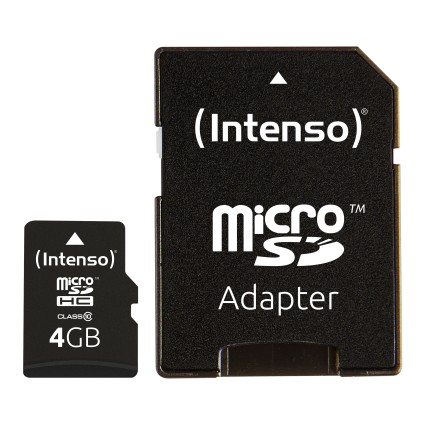 Intenso Micro Sdhc 4Gb Classe 10 + Adattatore Sd