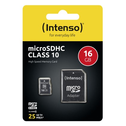 Intenso Micro Sdhc 16Gb Classe 10 + Adattatore Sd