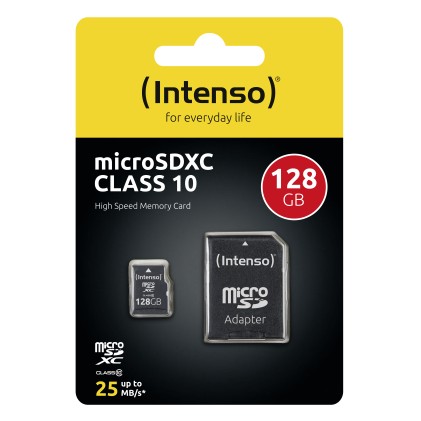 Intenso Micro Sdhc 128Gb Classe 10 + Adattatore Sd