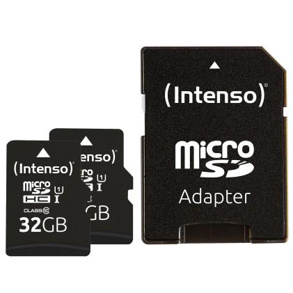 Intenso Micro Sd Uhs-I  Premium Con Incl Sd Adapter 32Gb Confezione Da 2 Pezzi