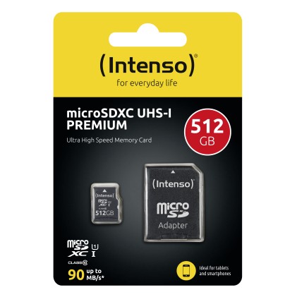 Intenso Memory Card Micro Sd 512Gb Uhs-I Premium Up To 90 Mb/S