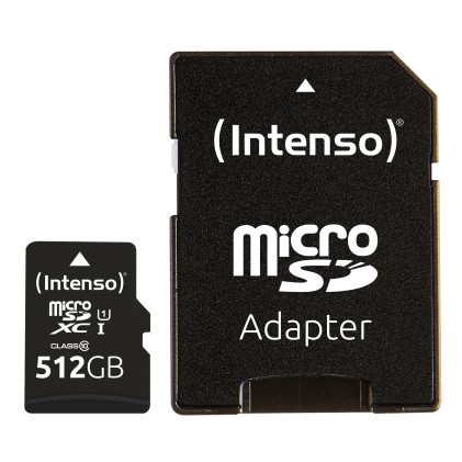 Intenso Memory Card Micro Sd 512Gb Uhs-I Premium Up To 90 Mb/S