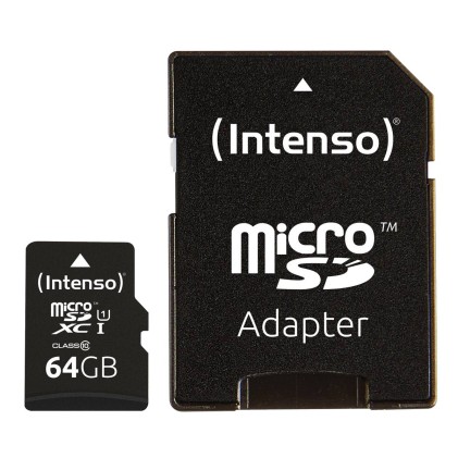 Intenso Micro Sd Uhs-I  Premium Con Incl Sd Adapter 64Gb Confezione Da 3 Pz