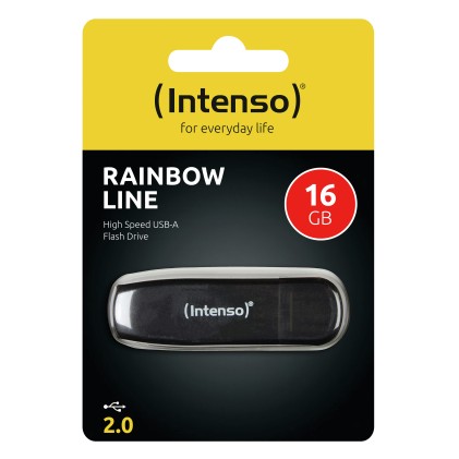 Intenso Pen Disk Rainbow Line 16Gb Black Usb 2.0