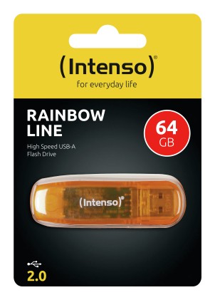 Intenso Pen Disk Rainbow Line 64Gb Orange Usb 2.0